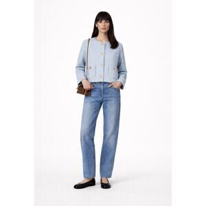 Versace wool Medusa Blue and White Checkered wool jacket 46